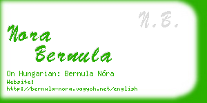 nora bernula business card